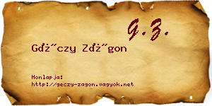 Géczy Zágon névjegykártya